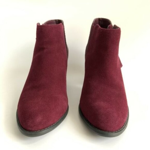 Vionic Bootie Size 7M Maroon Anne Leather Upright Block Heel - Picture 4 of 11